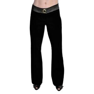 Cache Suede Leather Lined Pants Flare Unhammed Black 2